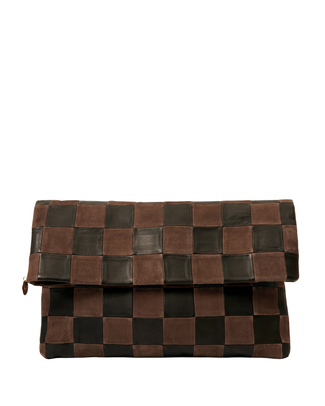 Carryall Clutch w/ Tabs - Nappa & Suede Oversized Checker