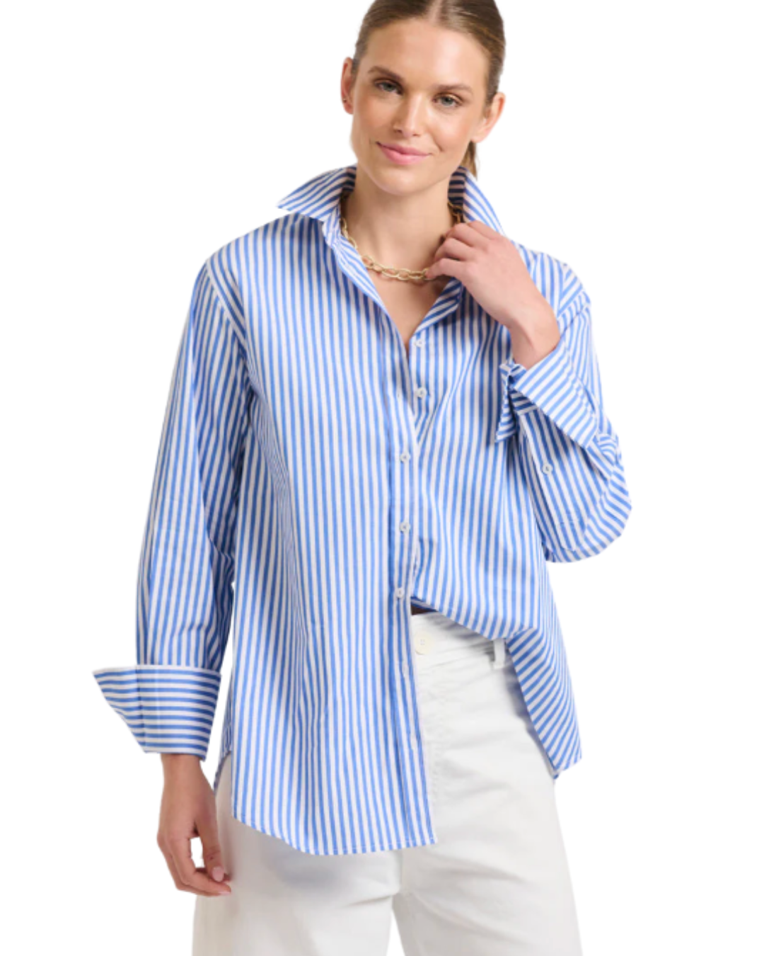 Elodie Girlfriend Shirt - Navy Stripe