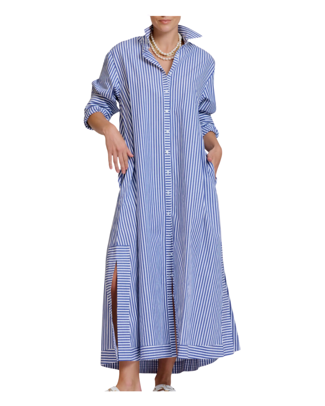 Sybil Dress - Navy Stripe