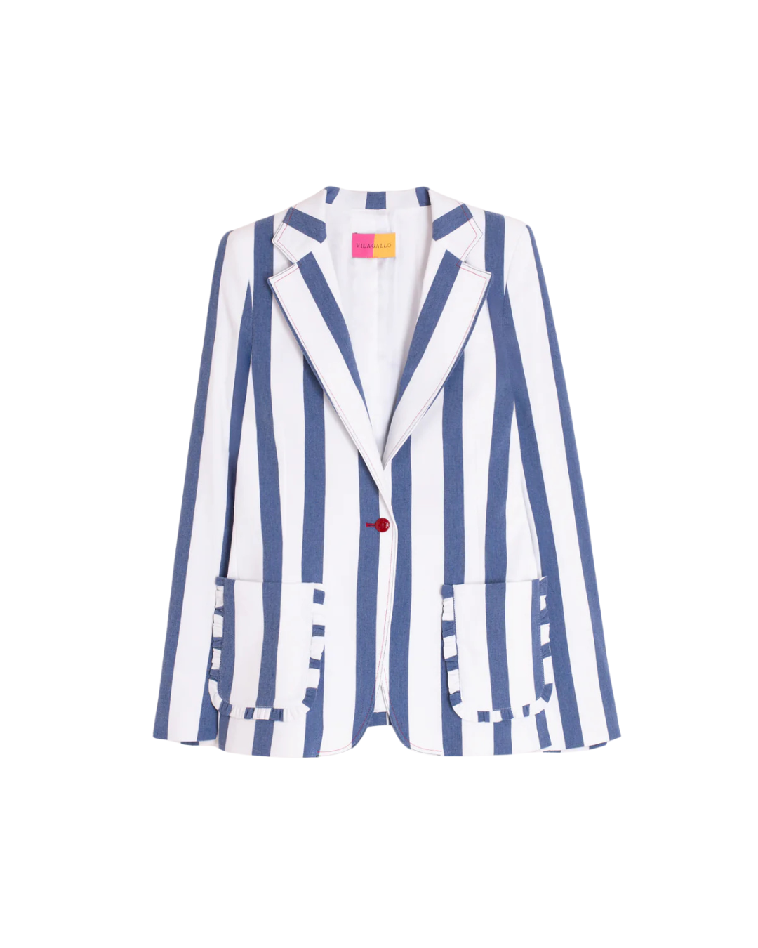 Irina Stripe Jacket - White & Denim