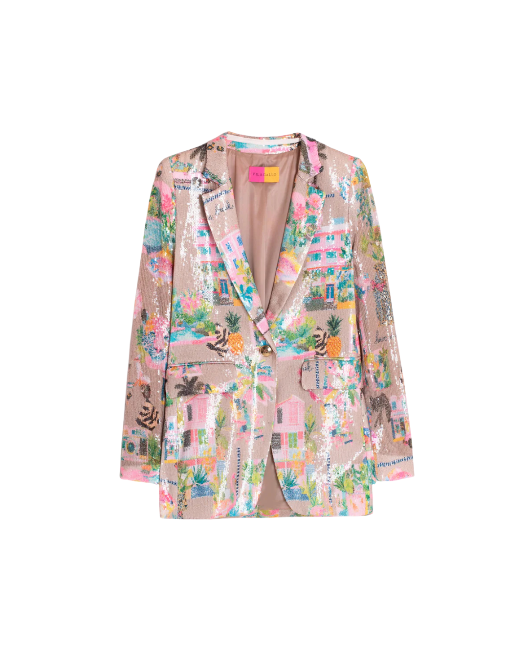 Andrea Sequin Blazer - California Print