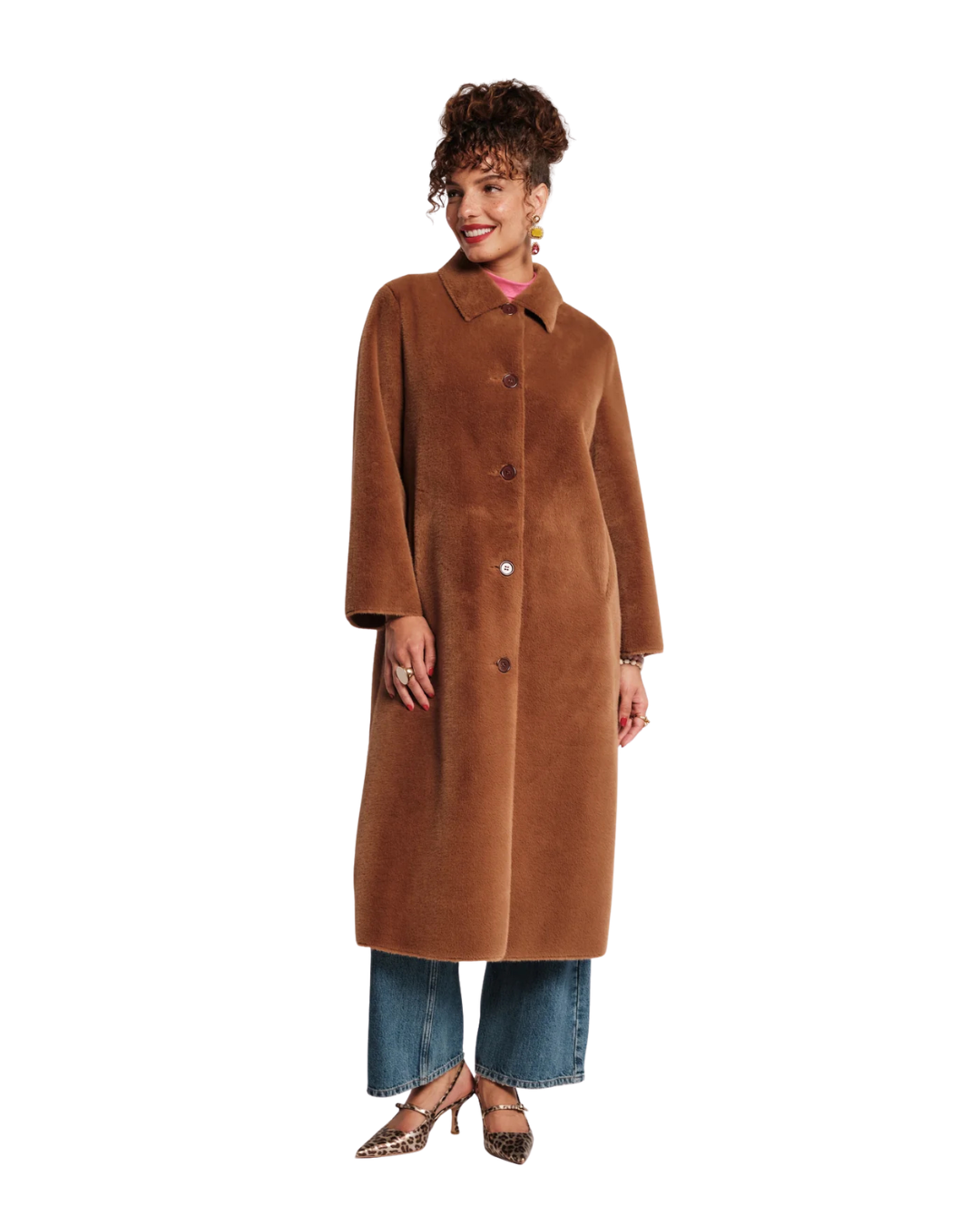 Paulette Coat Faux Fur - Camel