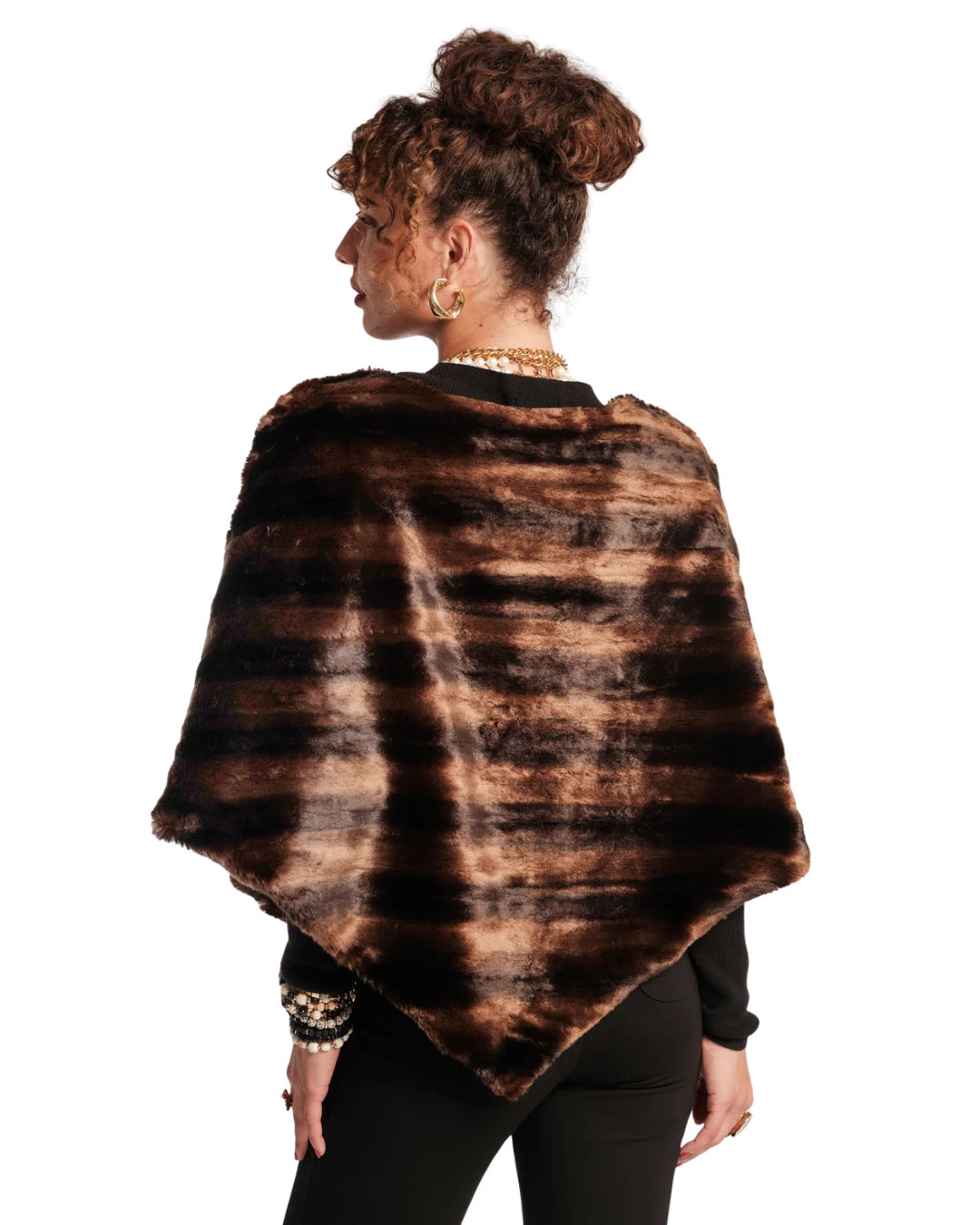 The Envoy Poncho Faux Fur - Brown