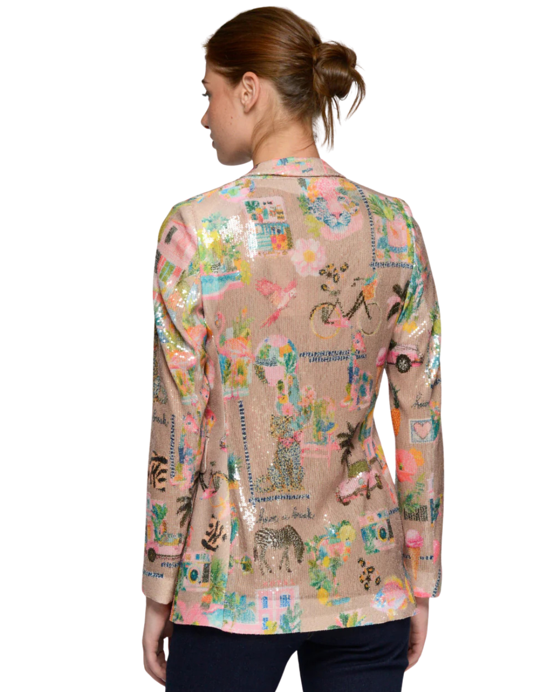 Andrea Sequin Blazer - California Print