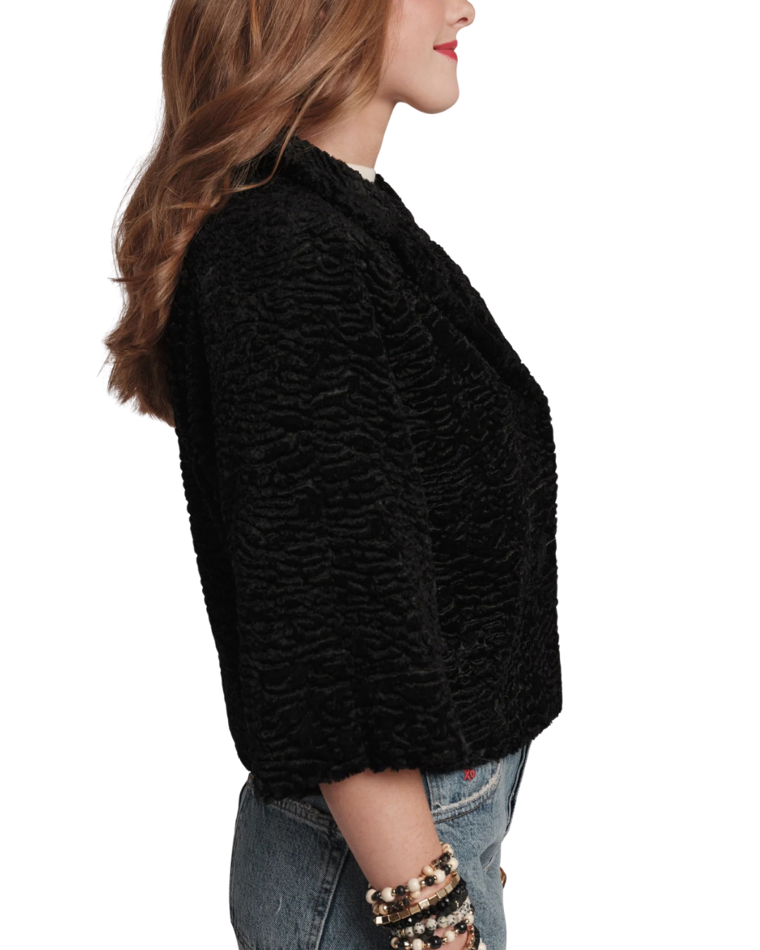 Blaine Jacket Lamb Faux Fur - Black