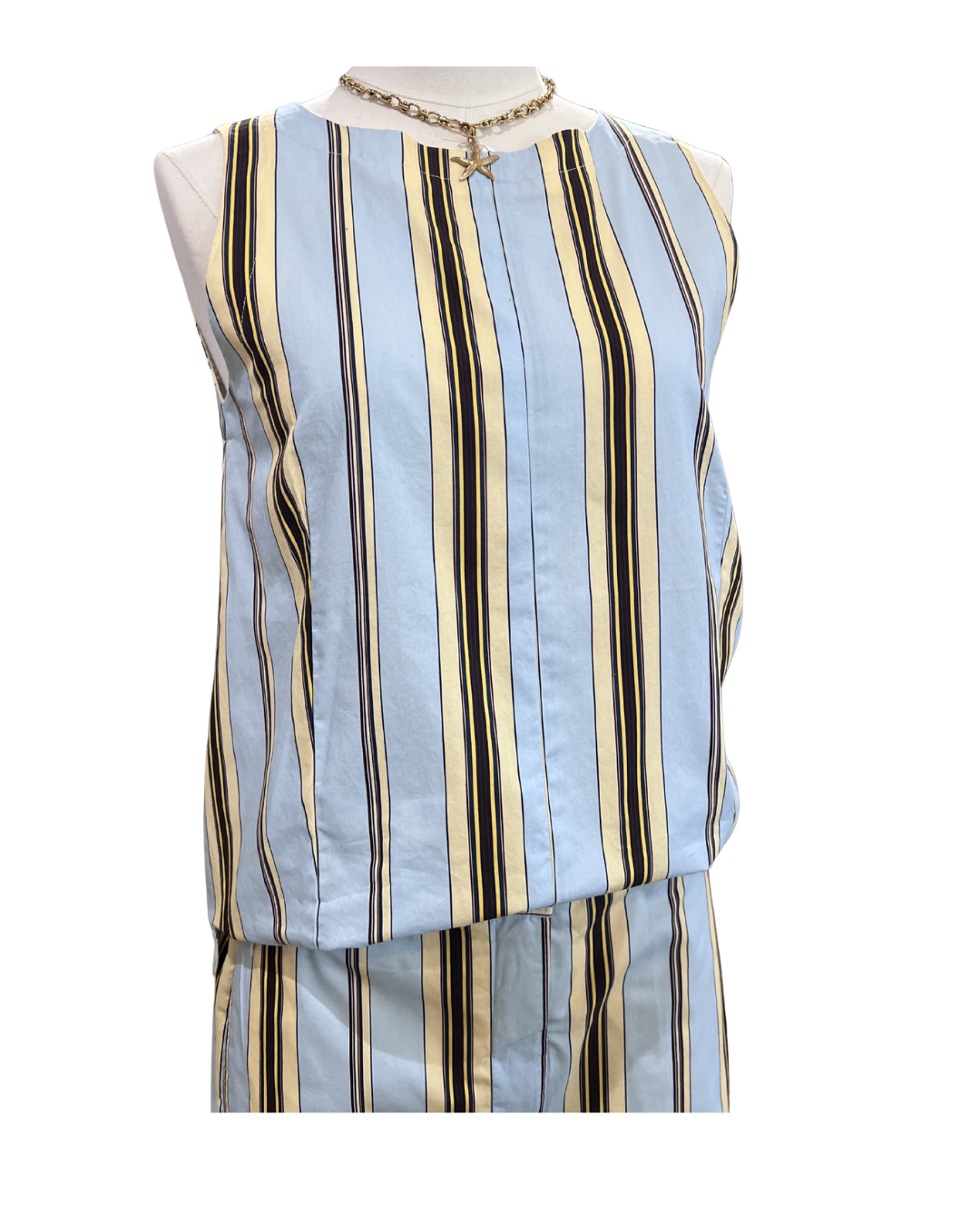 Tressa Sleeveless Top - Prune & Lavender Stripe