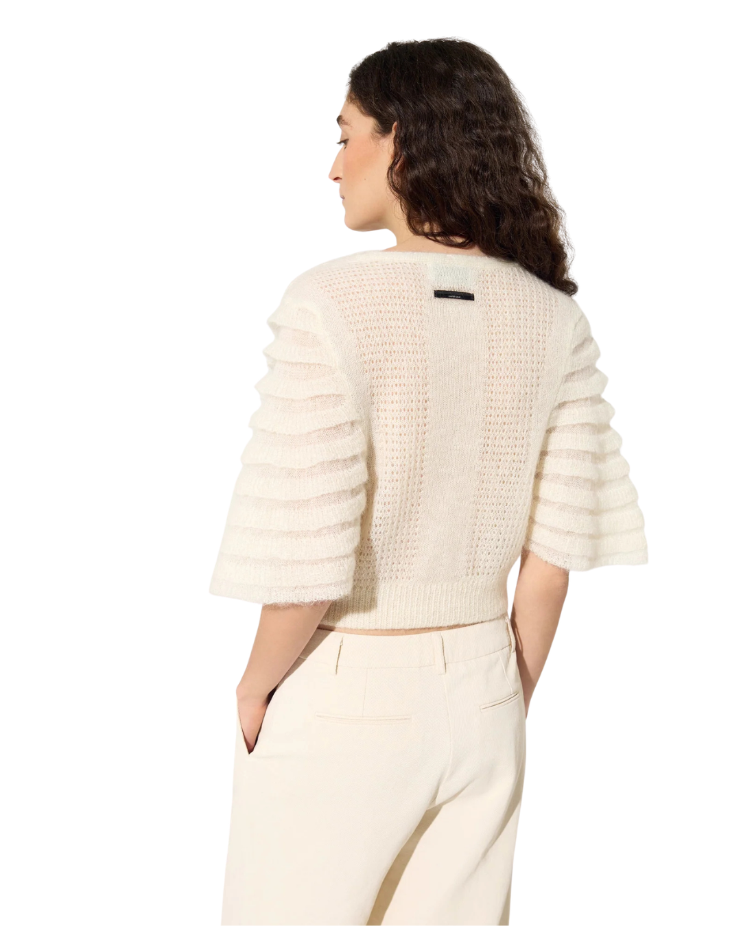 Mohair Blend Cream Cardigan