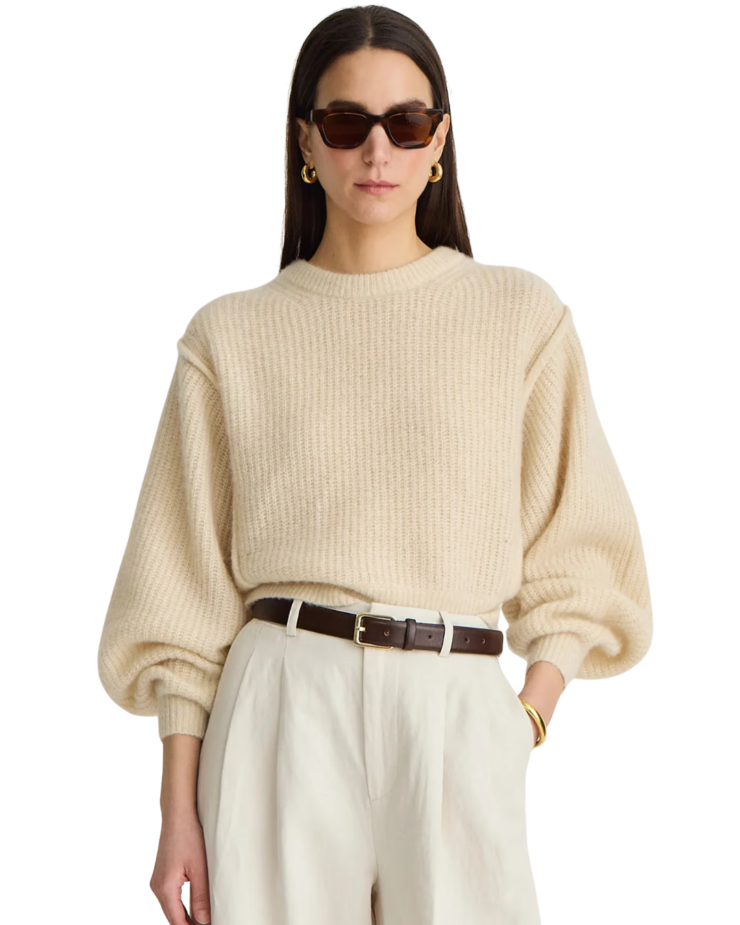Softest Silk Cashmere Batwing Crew - Ivory