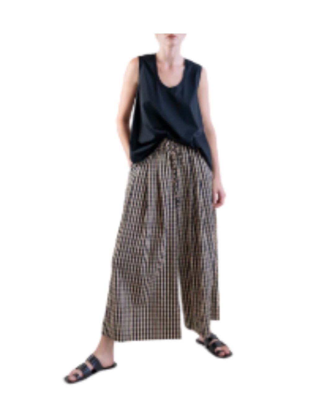 Gingham Wide Leg Pant