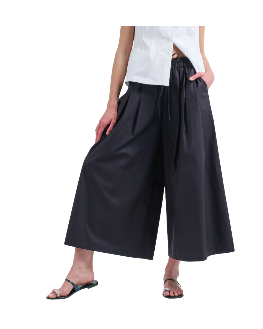 Wide Leg Poplin Pant