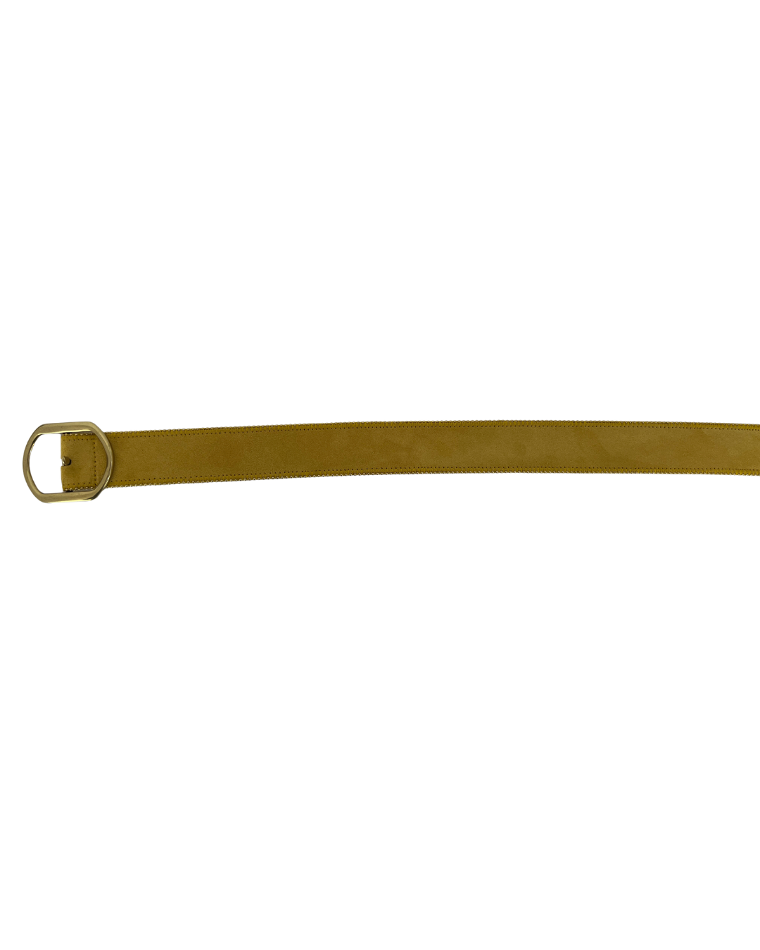 Yellow Suede Belt with Gold Trim