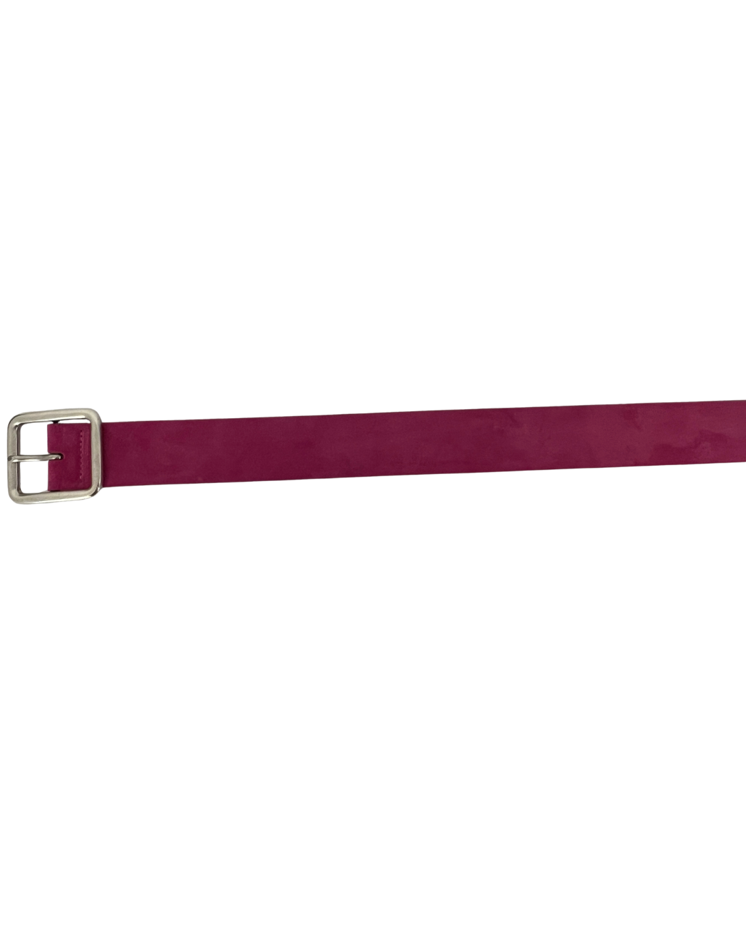 Fuchsia Suede Belt with Silver Buckle