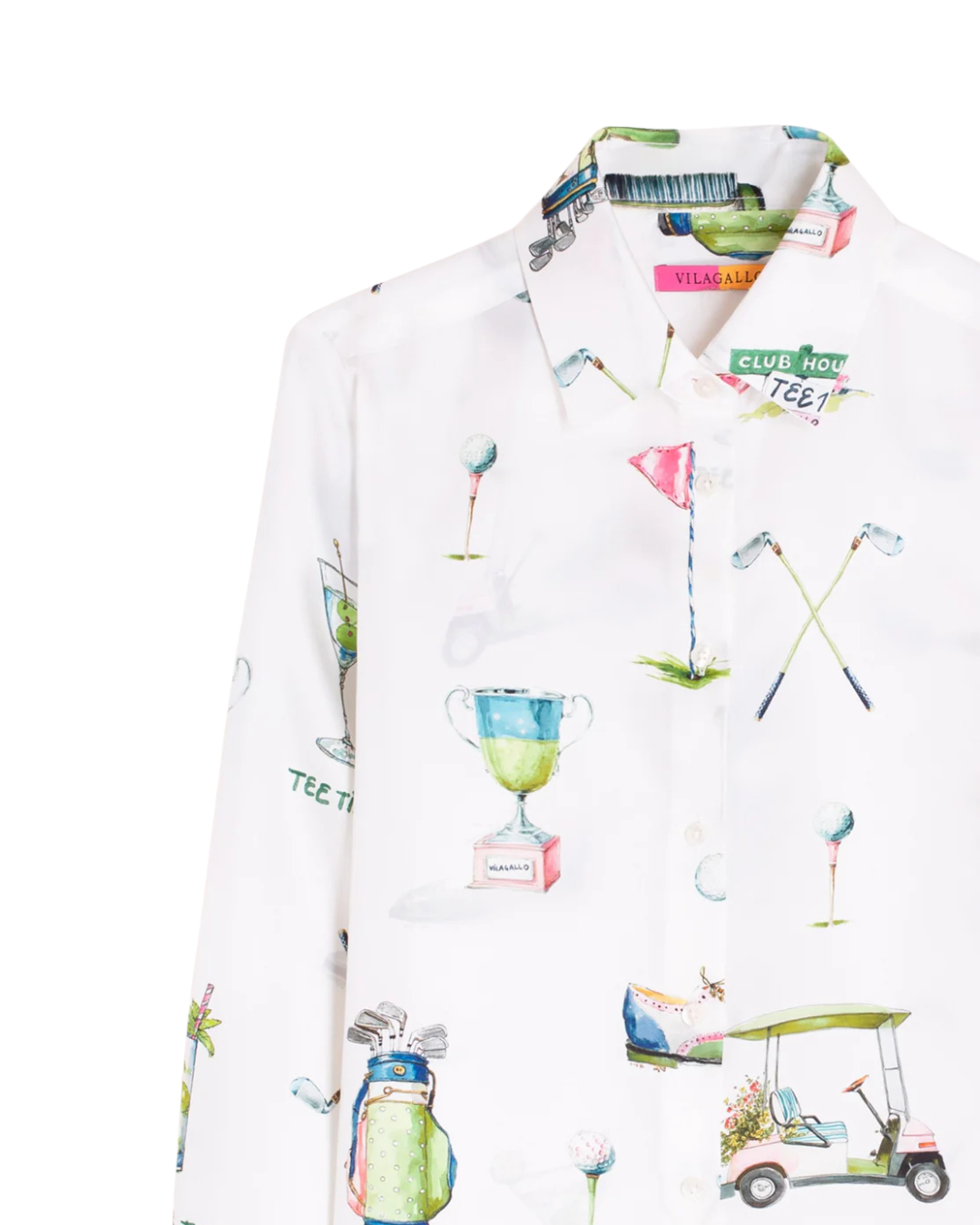 Golf Print Blouse Silk