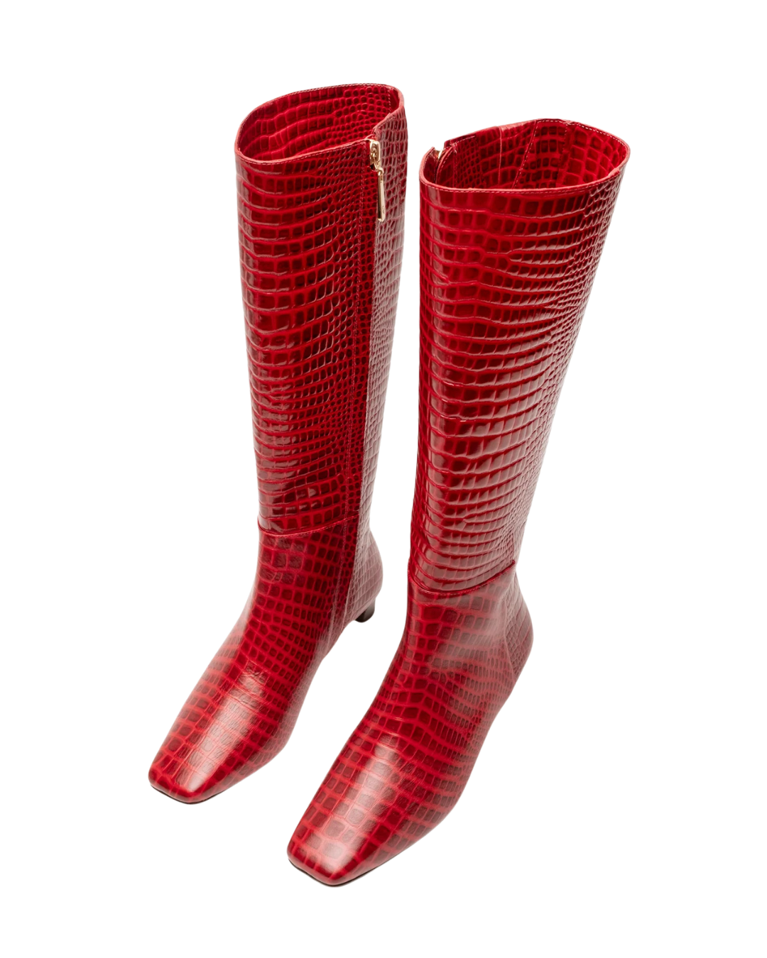 Mackie Boot Croc Embossed Red Leather