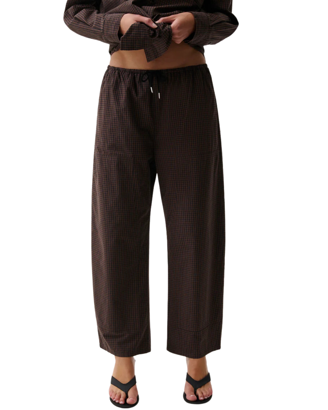 Theo Drawstring Poplin Pant- Hot Toddy