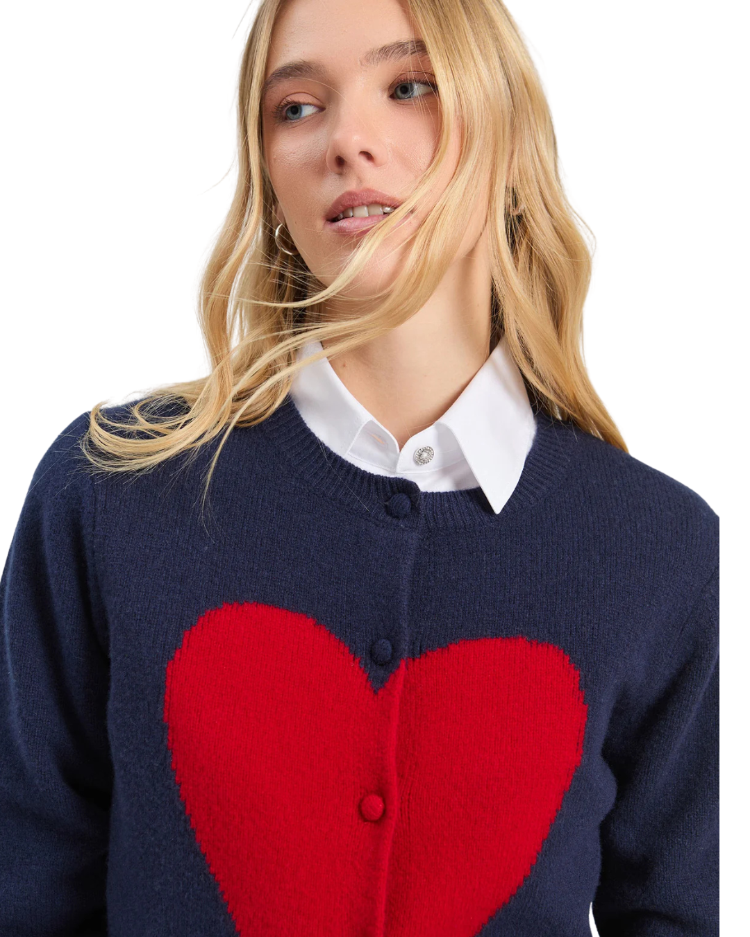 Heart Cardigan - Navy