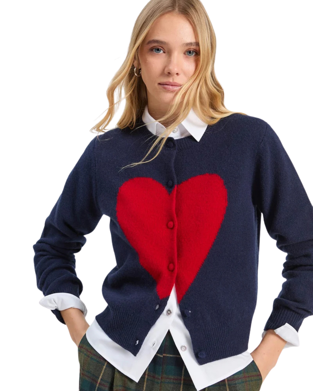 Heart Cardigan - Navy