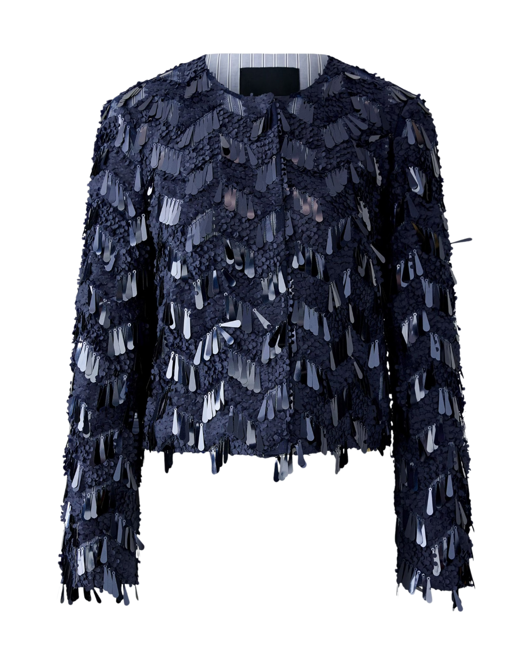 Matte/Glossy Sequin Jacket Reversible - Dark Blue - F5