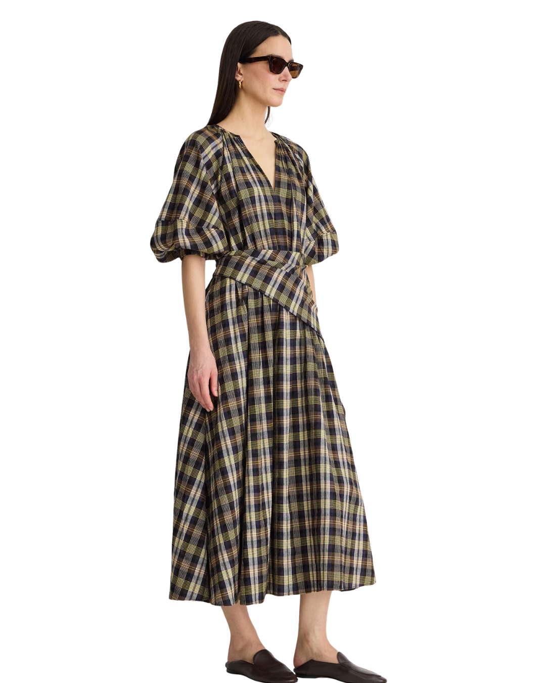 Nele-Priska Dress - Basket Weave Plaid