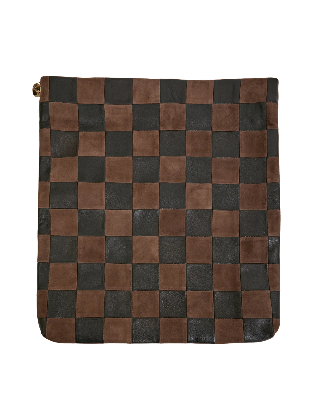Carryall Clutch w/ Tabs - Nappa & Suede Oversized Checker
