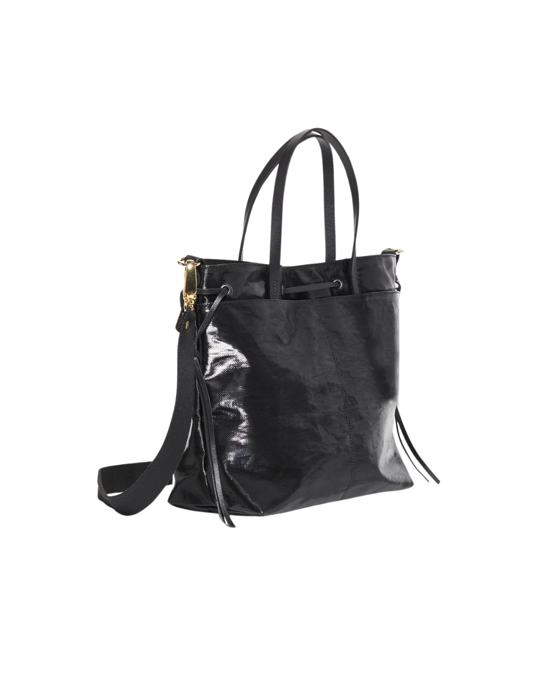 Emy Linen Shopping Bag - Black