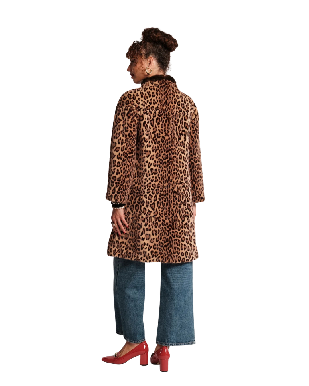 Dame Coat Leopard Faux Fur Yellow/Brown