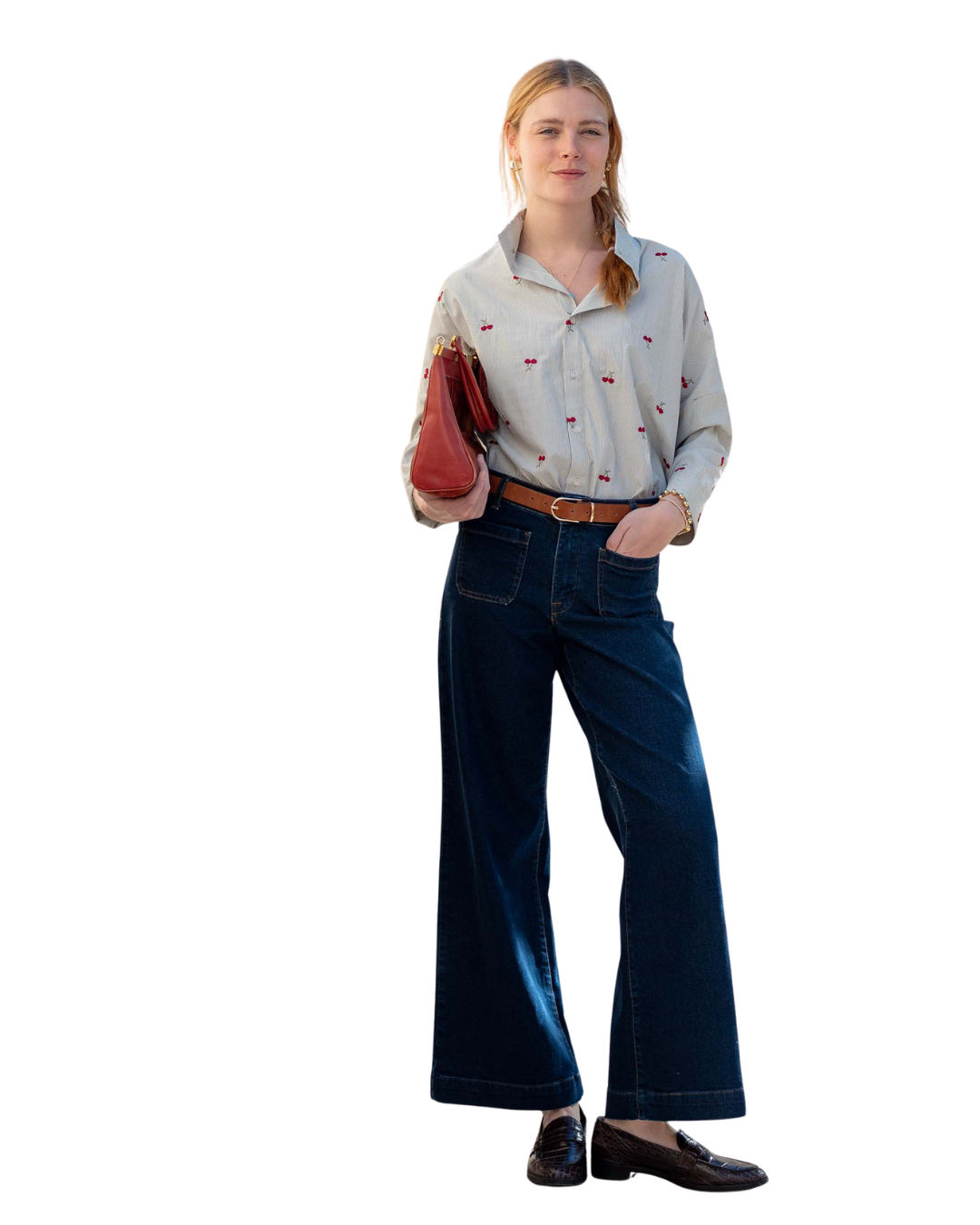 Emerson Button Up Top - Cherries on Top