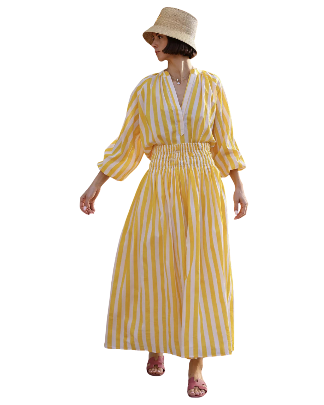 Porto Popover - Yellow Stripes