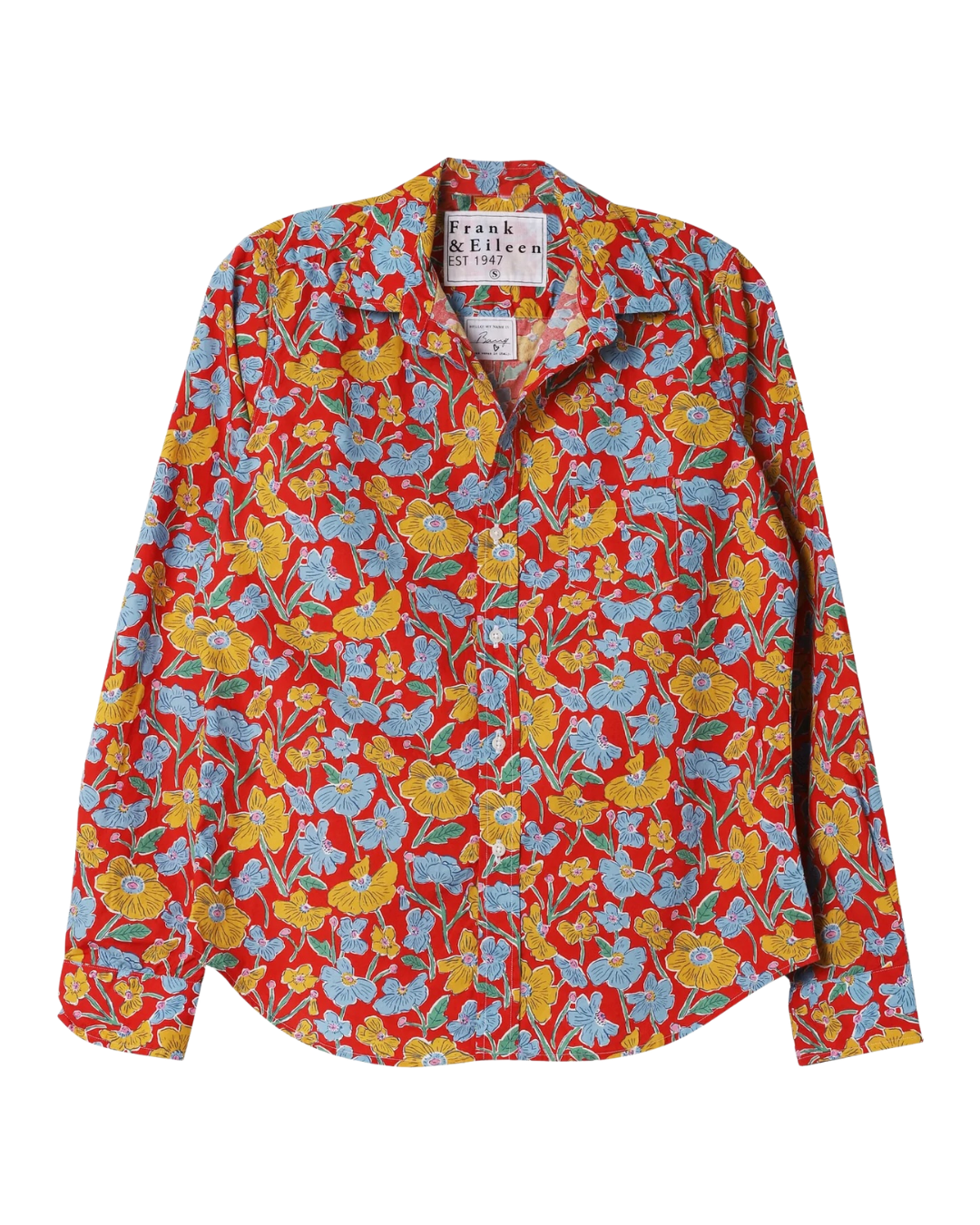 Tailored Button Up Shirt - Red Flowers