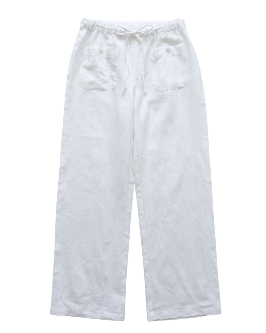 Tuck White Linen Pant
