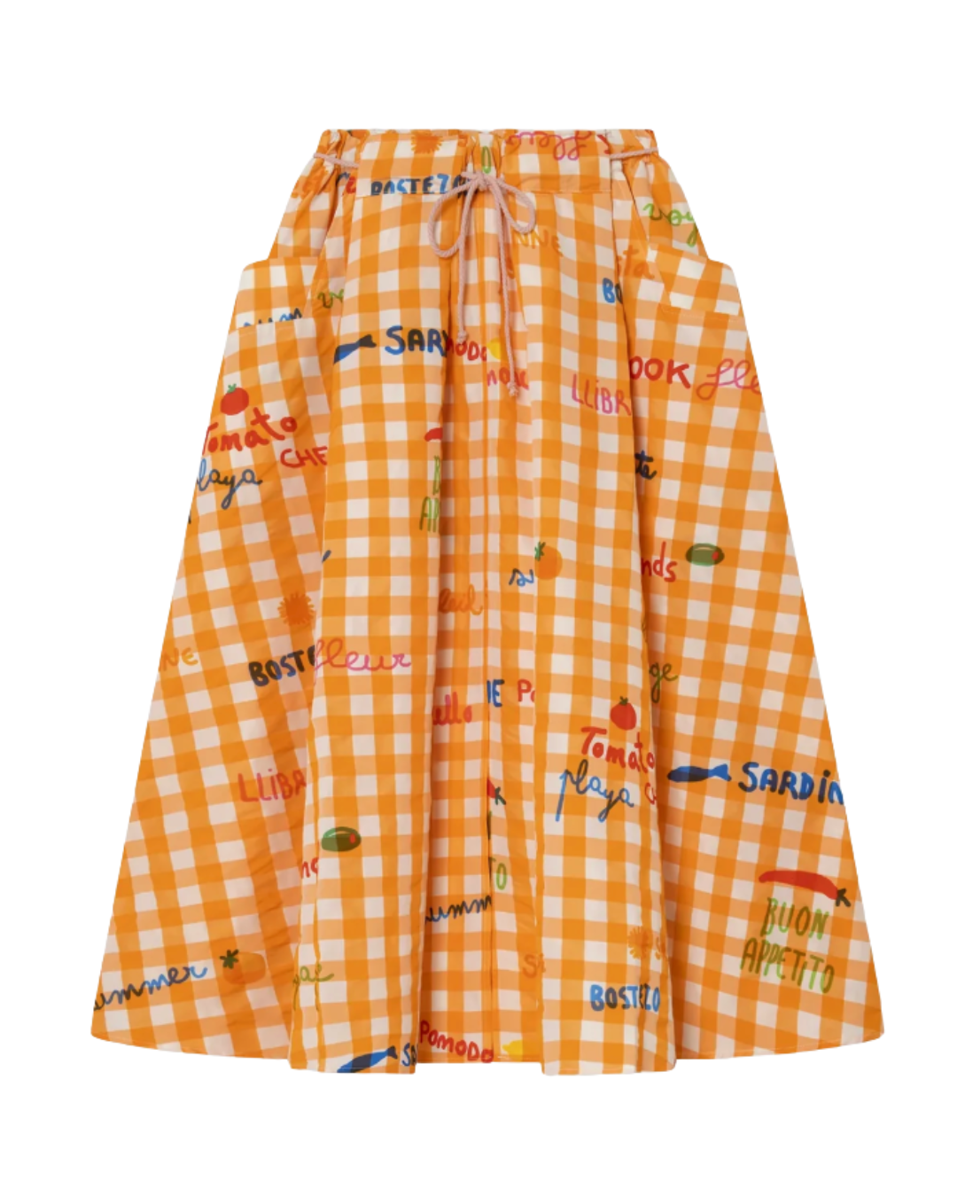 Falda Skirt - Orange Gingham