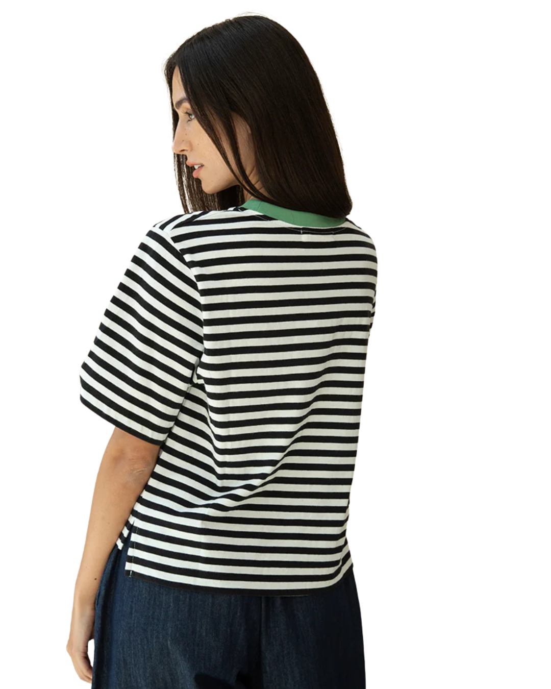 Bay Sue Tee - Black & White Stripe