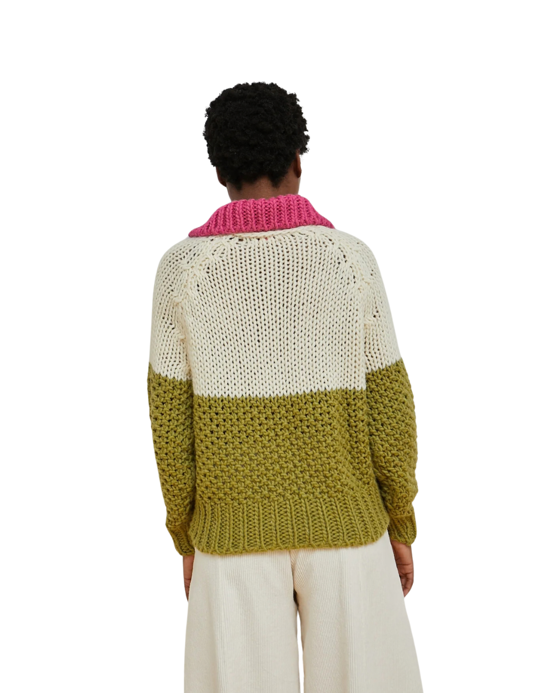 Colorblock Sweater - Pistachio/Berry