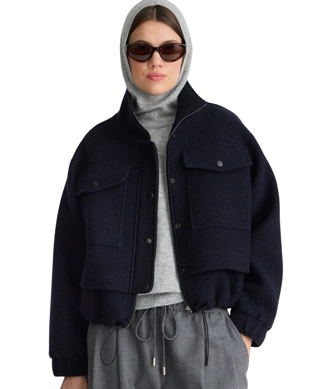 Selva Cropped Bomber - Midnight