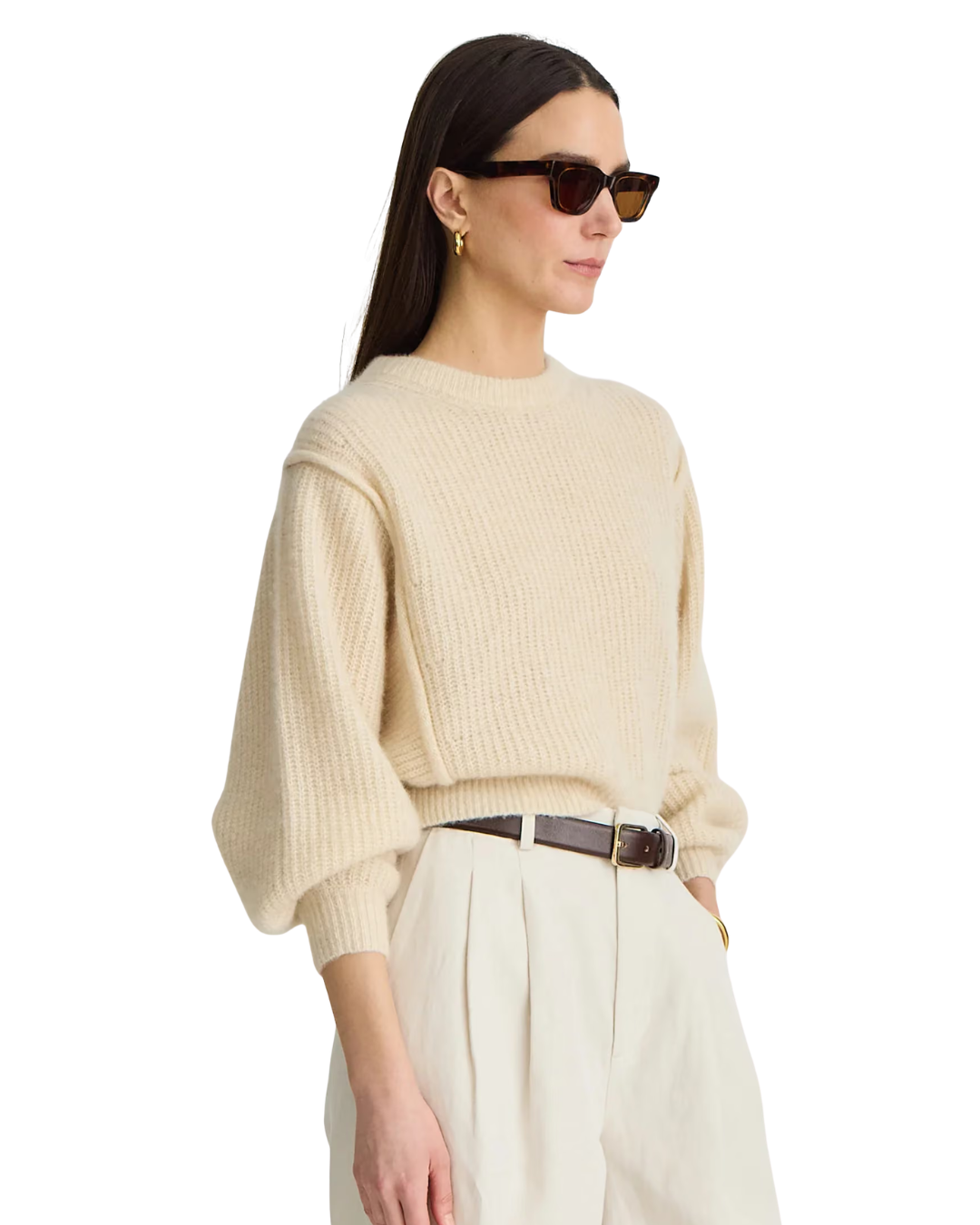 Softest Silk Cashmere Batwing Crew - Ivory