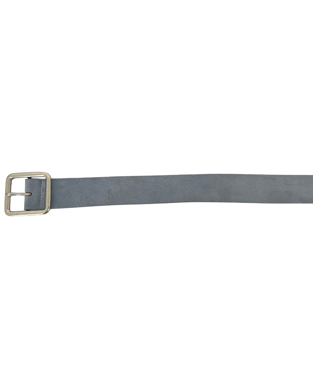 Light Blue Suede Belt with Silver Buckle