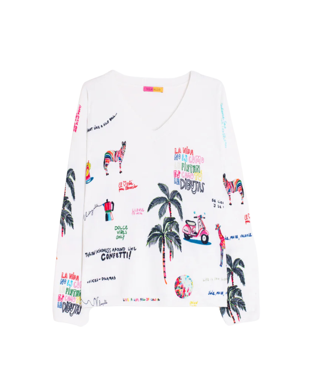 Punto Estampodo Wording Sweater