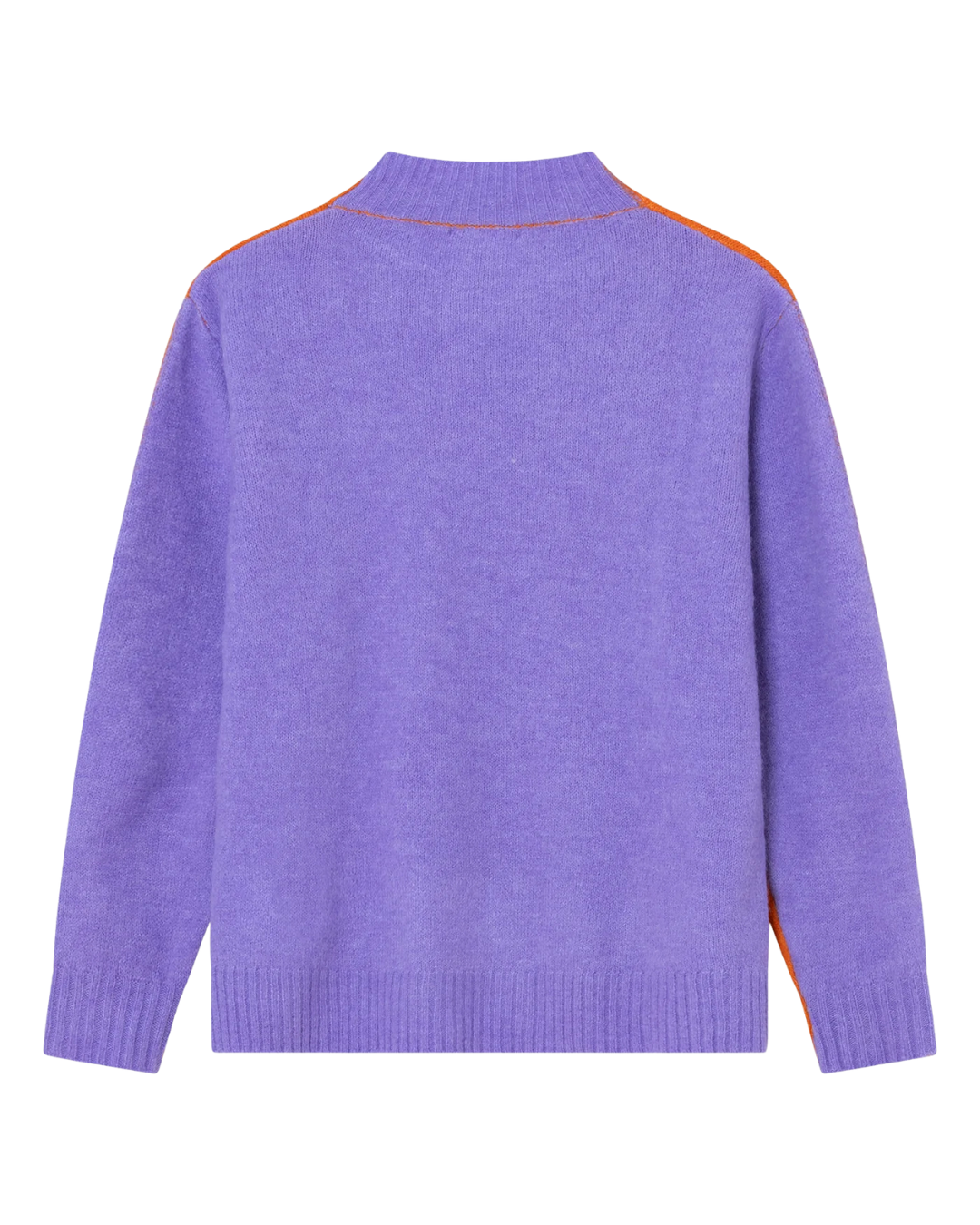 Front/Back Color Block Mock Neck - Orange/Lavender - F5