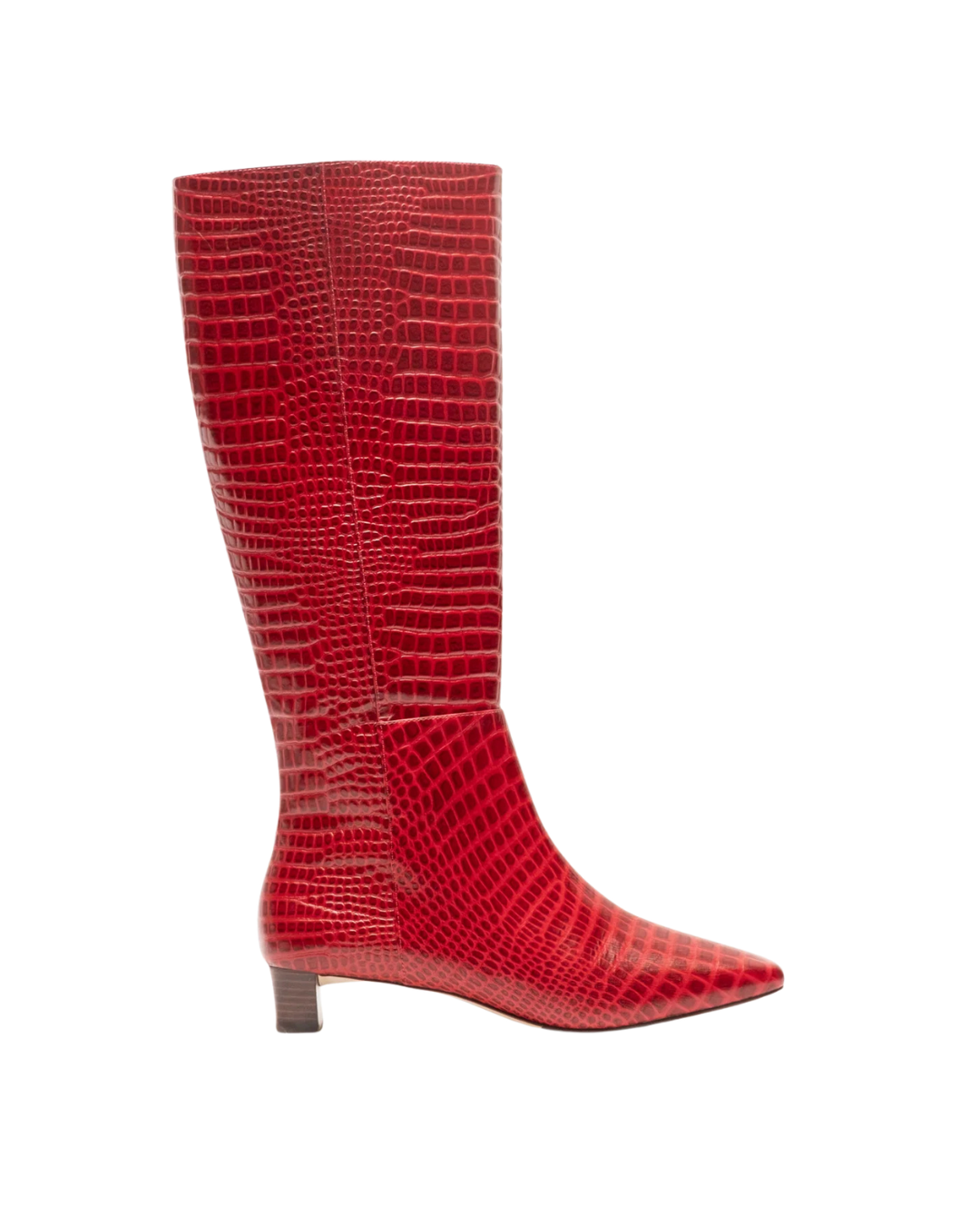 Mackie Boot Croc Embossed Red Leather
