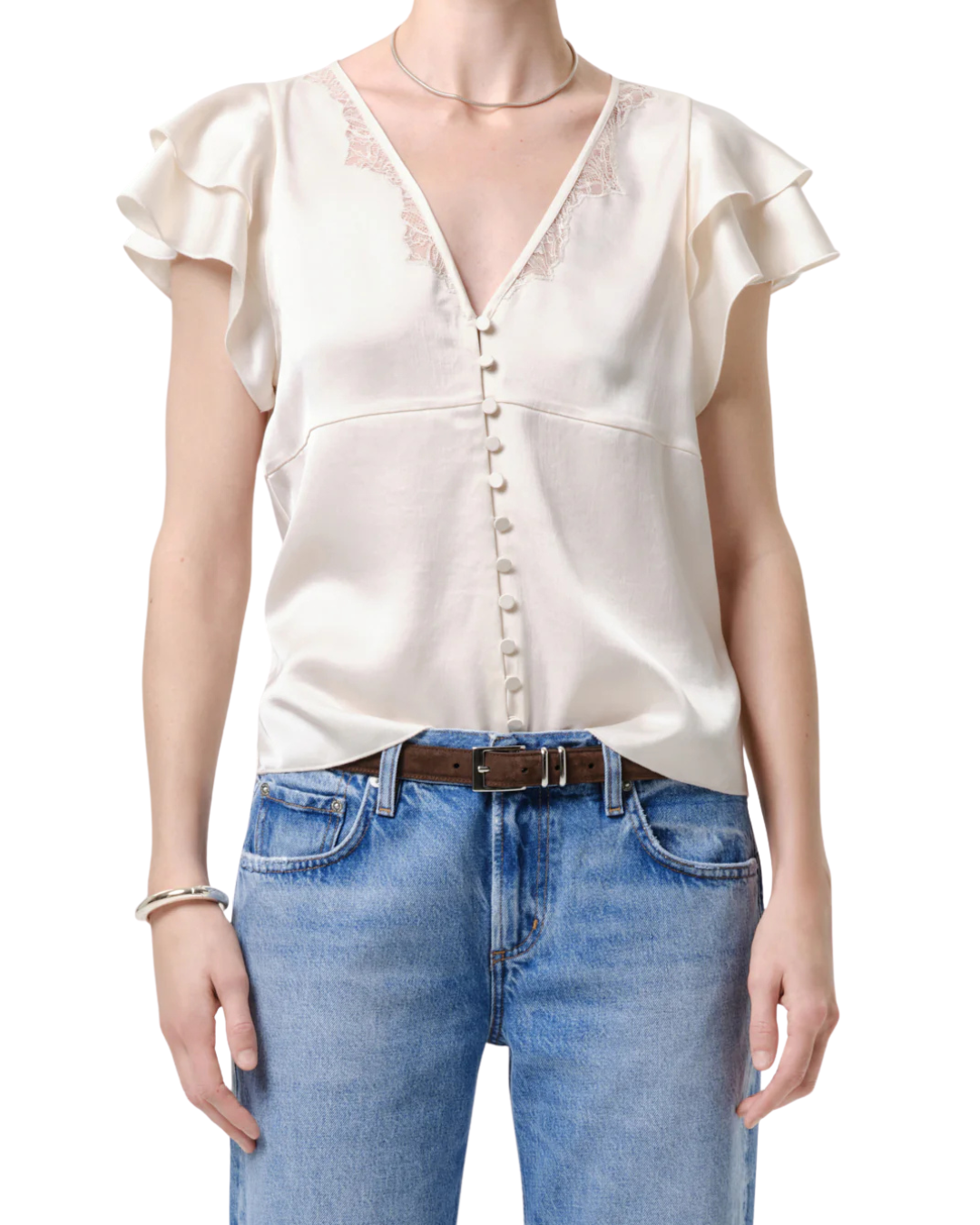 Lola Flutter Lace Sleeve Top