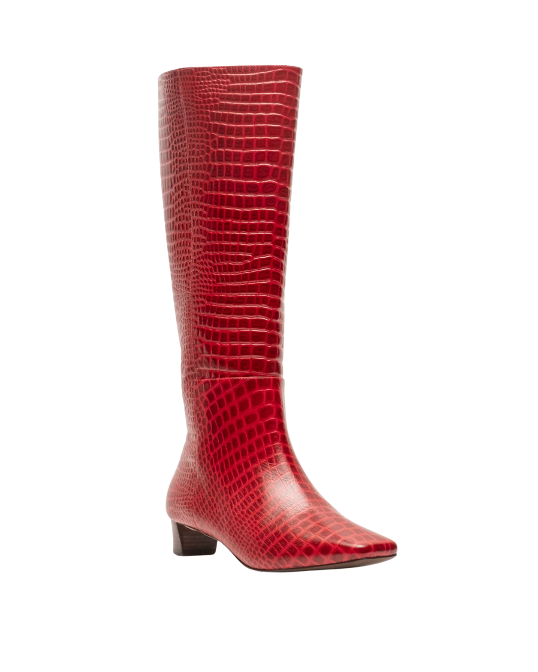 Mackie Boot Croc Embossed Red Leather