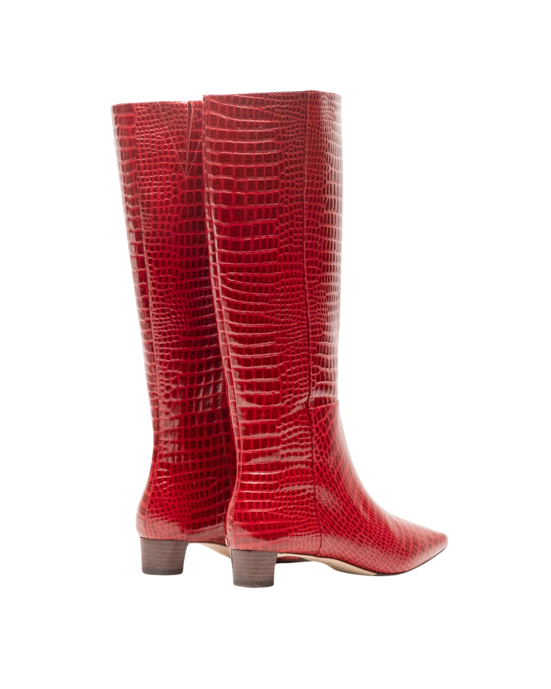 Mackie Boot Croc Embossed Red Leather