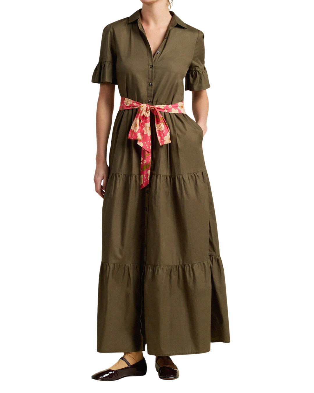 Martine Dress - Olive Twill - F6