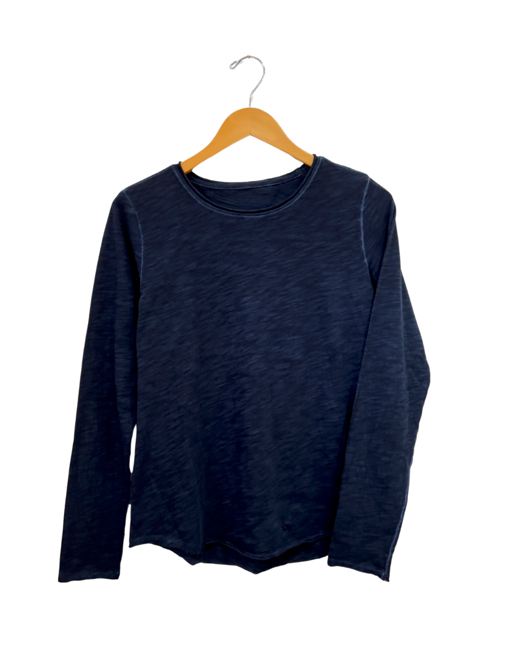 LS Crew Tee Shirt w/Raw Edge