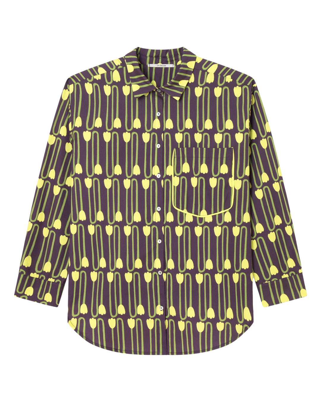 Boat Shirt w/ Pocket detail - Eggplant & Yellow - F5