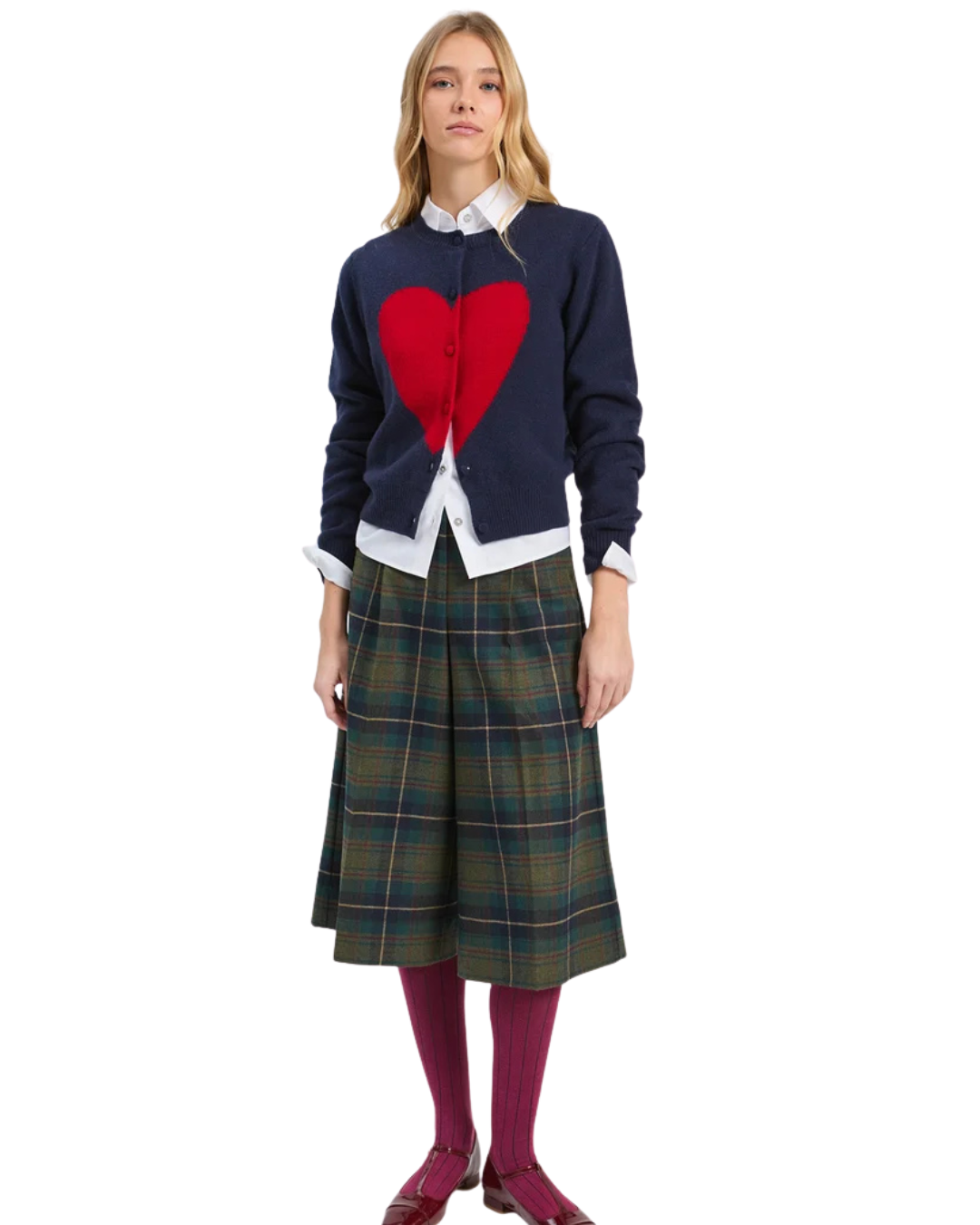 Heart Cardigan - Navy