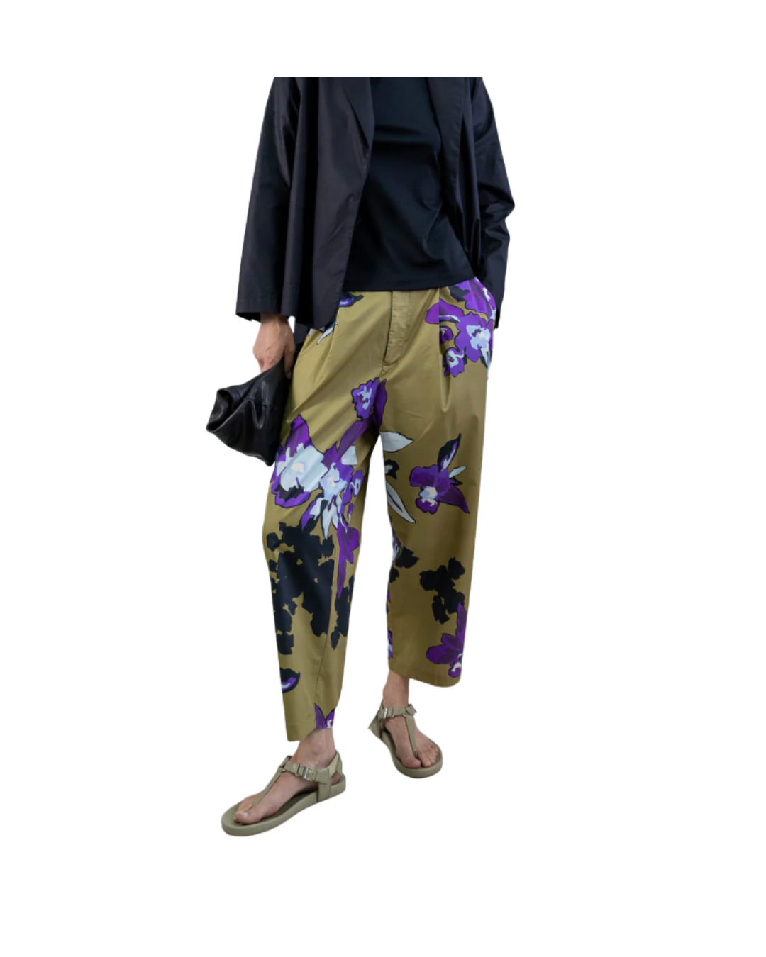 Orchid Canvas Relaxed Cropped Pants