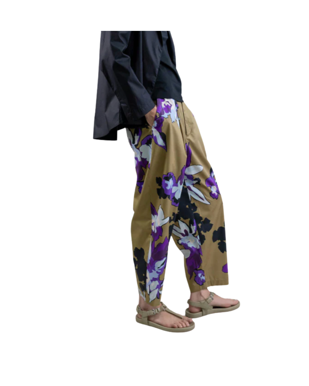 Orchid Canvas Relaxed Cropped Pants