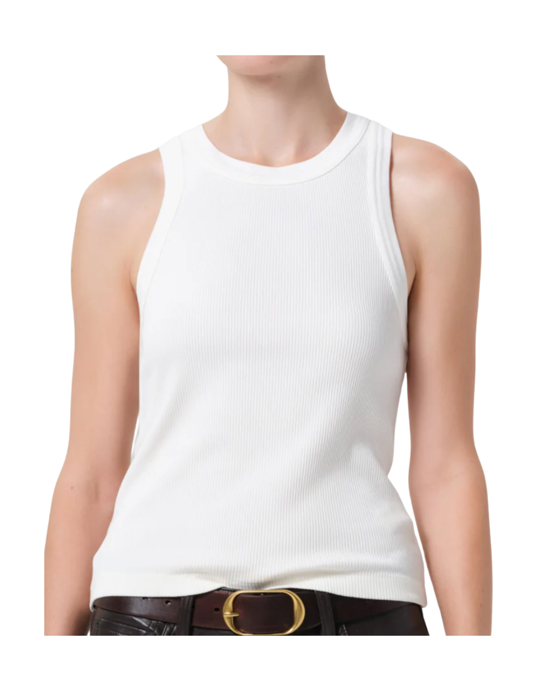 Isabel Rib Tank - White