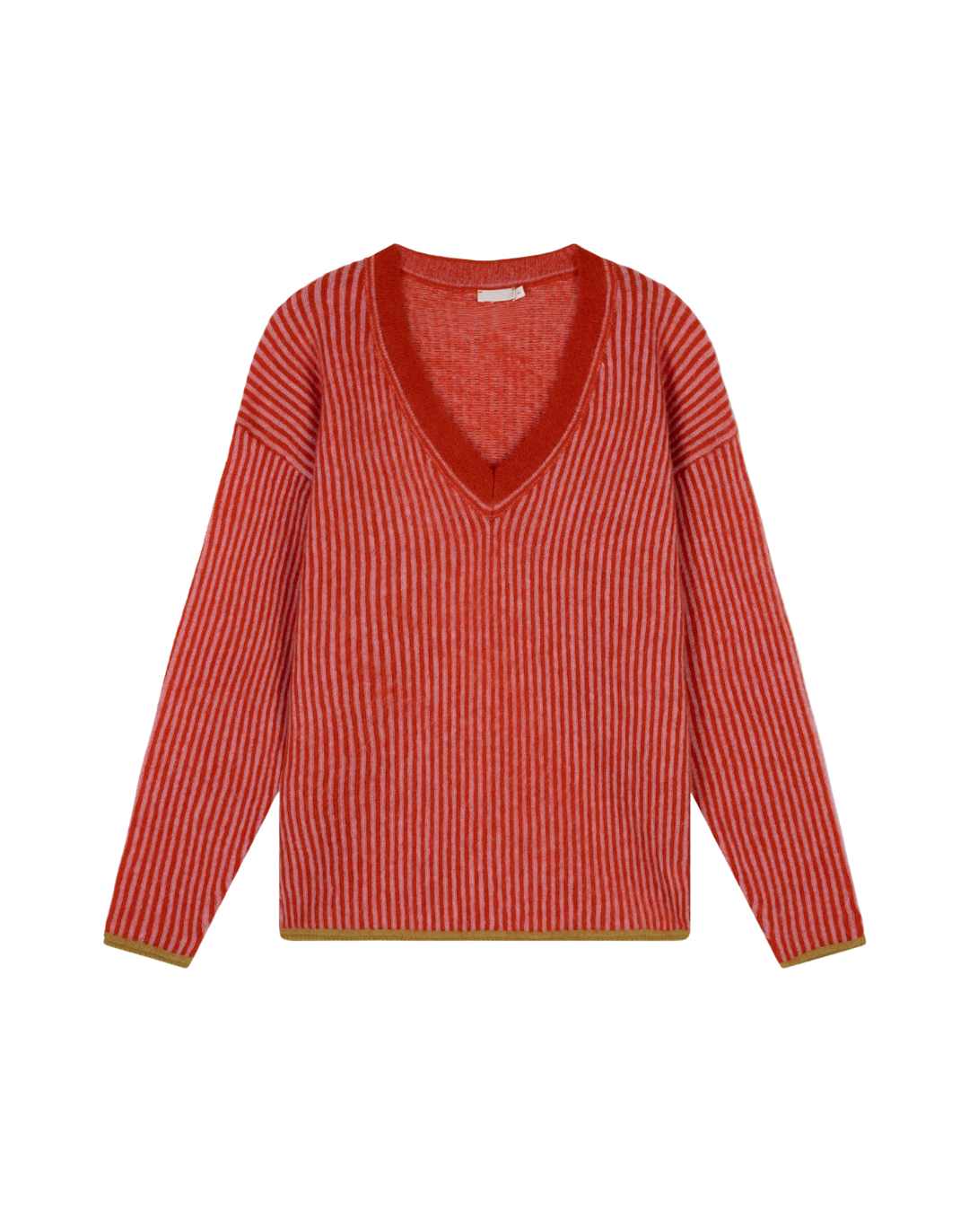 Katrijn Knited V-neck Pullover - Wild Rose - F5